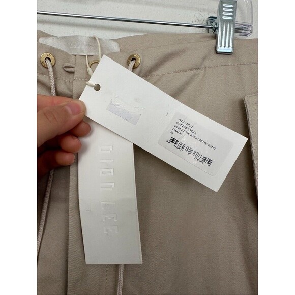 DION LEE Eyelet Tie Parachute Pant Cargo Straight Leg Chalk White Medium Y2K NEW - Picture 7 of 16